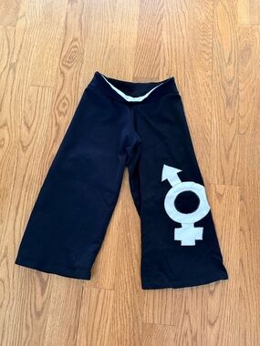 Black capris with White Symbol